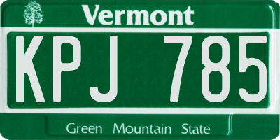 VT license plate KPJ785