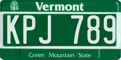VT license plate KPJ789