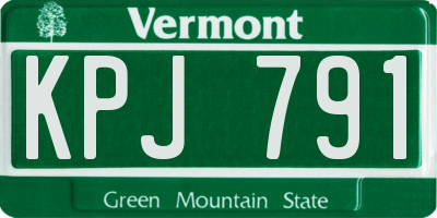 VT license plate KPJ791