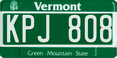 VT license plate KPJ808