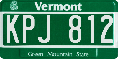 VT license plate KPJ812