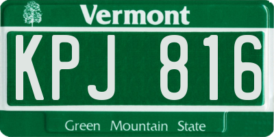 VT license plate KPJ816
