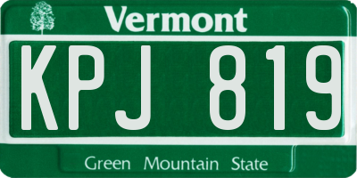 VT license plate KPJ819
