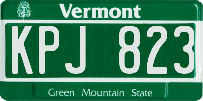VT license plate KPJ823