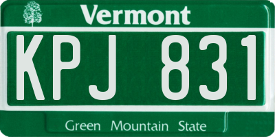 VT license plate KPJ831