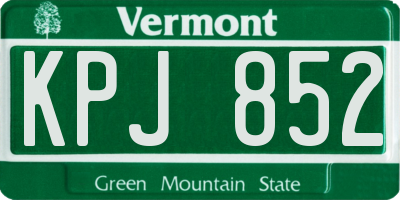 VT license plate KPJ852
