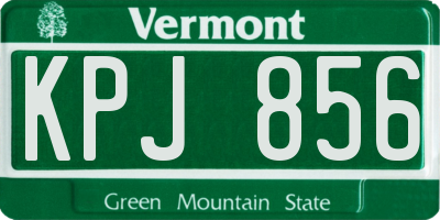 VT license plate KPJ856