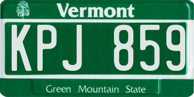 VT license plate KPJ859