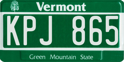 VT license plate KPJ865