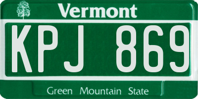 VT license plate KPJ869