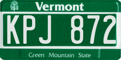VT license plate KPJ872