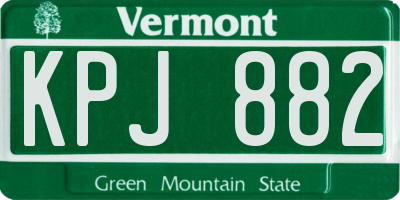 VT license plate KPJ882