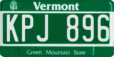 VT license plate KPJ896