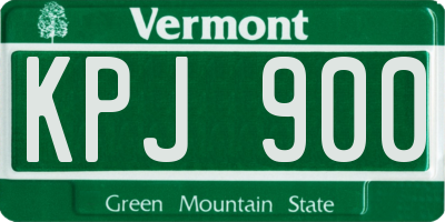VT license plate KPJ900