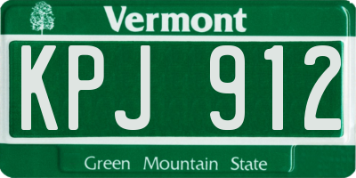 VT license plate KPJ912