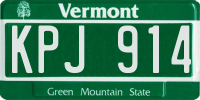 VT license plate KPJ914
