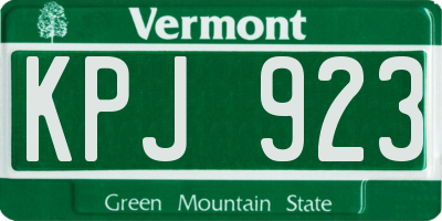 VT license plate KPJ923