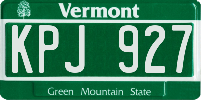 VT license plate KPJ927