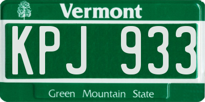 VT license plate KPJ933