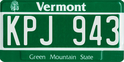 VT license plate KPJ943