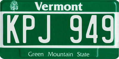 VT license plate KPJ949