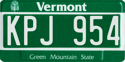 VT license plate KPJ954