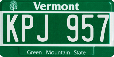 VT license plate KPJ957