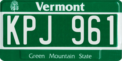 VT license plate KPJ961