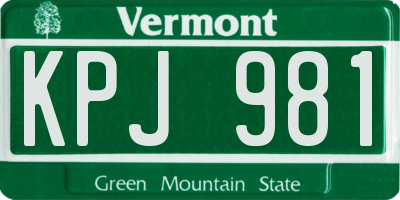 VT license plate KPJ981
