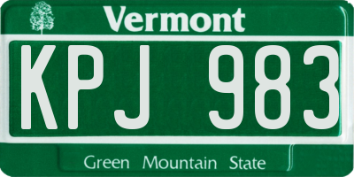 VT license plate KPJ983
