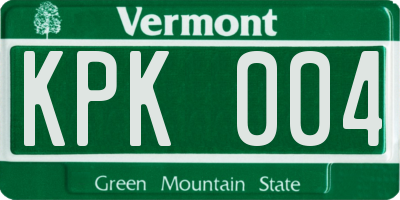 VT license plate KPK004