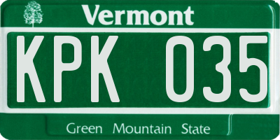 VT license plate KPK035