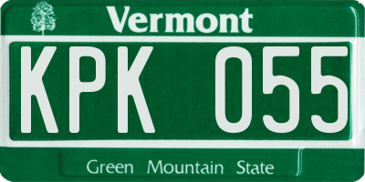 VT license plate KPK055