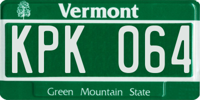 VT license plate KPK064
