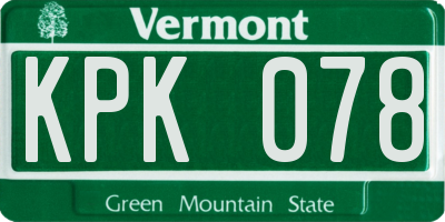 VT license plate KPK078
