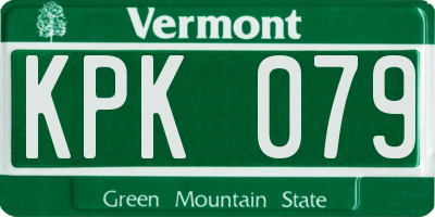 VT license plate KPK079