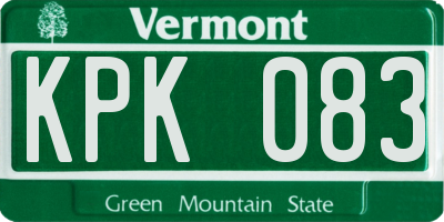 VT license plate KPK083