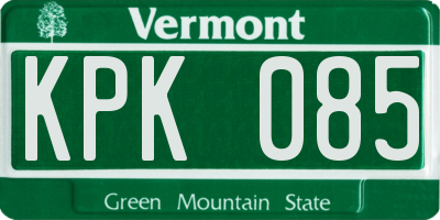 VT license plate KPK085
