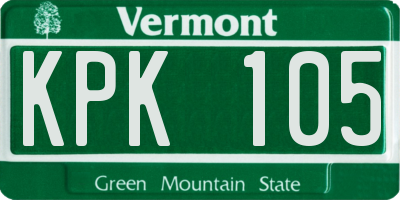 VT license plate KPK105