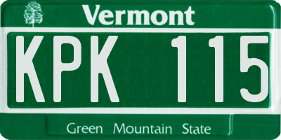VT license plate KPK115