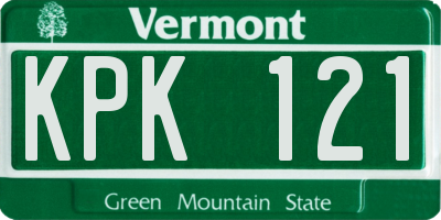 VT license plate KPK121