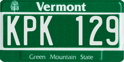 VT license plate KPK129