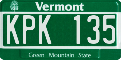 VT license plate KPK135