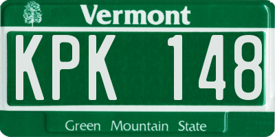 VT license plate KPK148