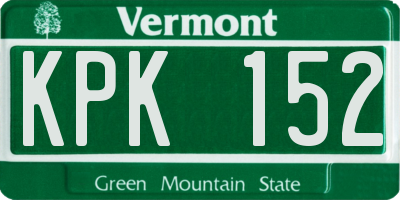 VT license plate KPK152