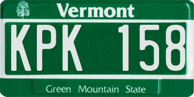 VT license plate KPK158