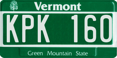 VT license plate KPK160