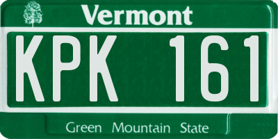 VT license plate KPK161