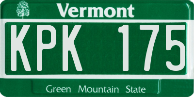VT license plate KPK175
