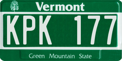 VT license plate KPK177